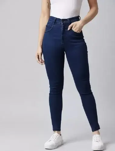 Women Super Skinny Dark Blue Jeans