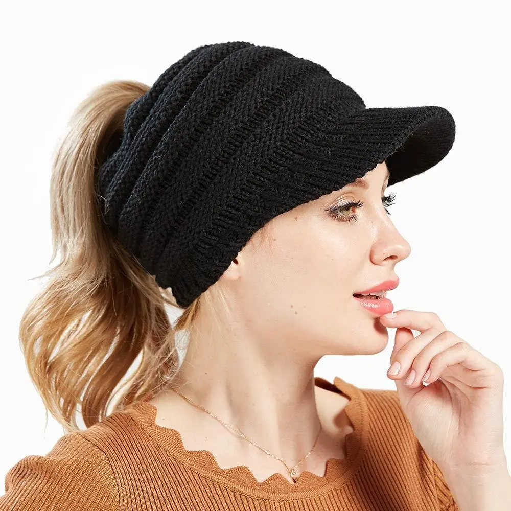 Black Ladies Woolen Cap